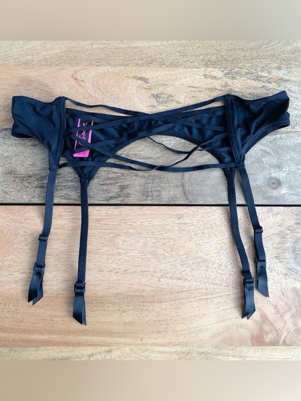 La Senza Garter Belt black XL lingerie underware sexy